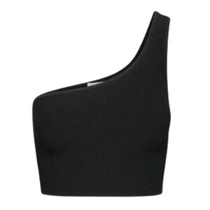 Aritzia Babaton Sculpt Knit One-shoulder Cropped Tank - Black - Extra Small